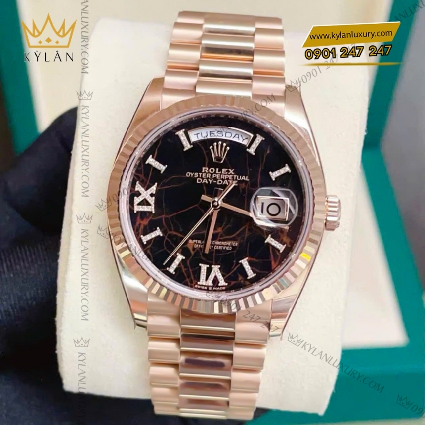 Kỳ Lân Luxury dong ho rolex day date 36 128235 0041 4 1 Đồng hồ Rolex Day-Date 36 mặt số thạch anh 128235-0041