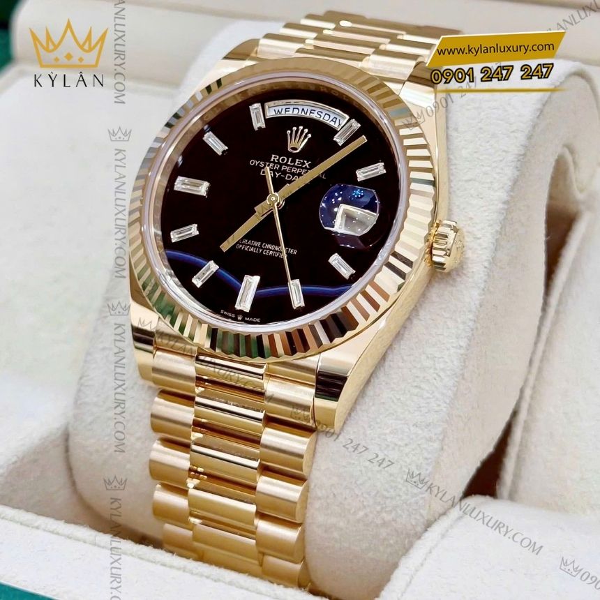 Kỳ Lân Luxury dong ho rolex day date 40mm m228238 0059 mat ma nao coc so kim cuong 4 Đồng hồ Rolex Day-Date 40 mặt mã não 228238-0059