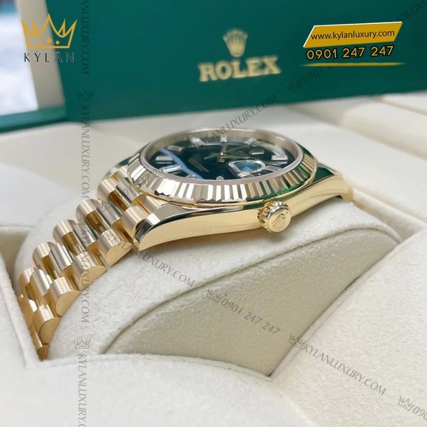 Kỳ Lân Luxury dong ho rolex day date 40mm m228238 0059 mat ma nao coc so kim cuong 5 Đồng hồ Rolex Day-Date 40mm 228238-0059 mặt mã não cọc số kim cương