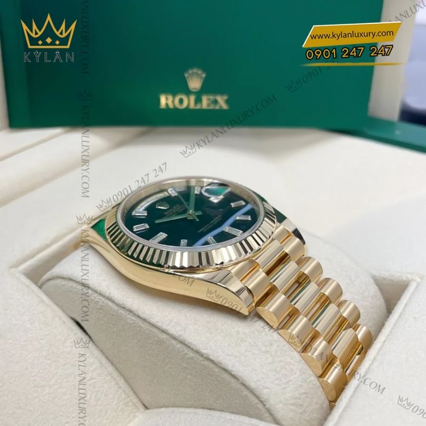 Kỳ Lân Luxury dong ho rolex day date 40mm m228238 0059 mat ma nao coc so kim cuong 8 Đồng hồ Rolex Day-Date 40 mặt mã não 228238-0059