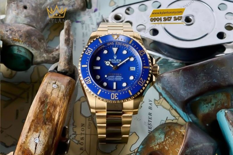 Đồng hồ Rolex Deepsea vàng 18ct mặt số xanh dương m136668lb-0001