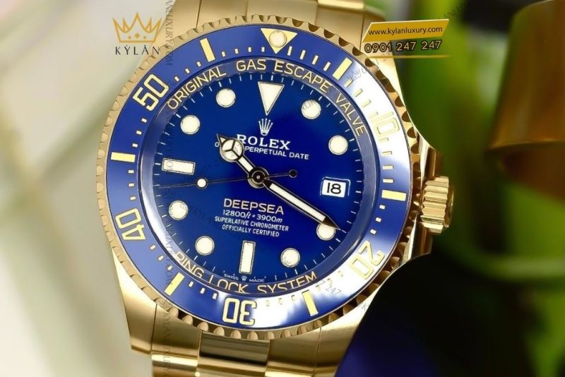 Đồng hồ Rolex Deepsea vàng 18ct mặt số xanh dương m136668lb-0001