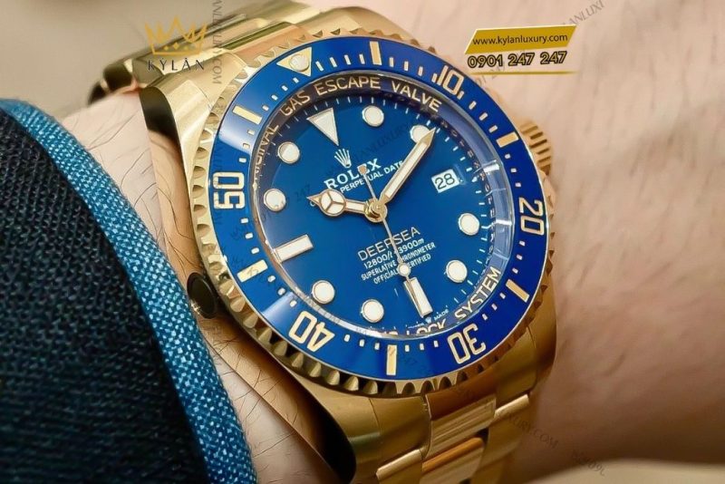 Đồng hồ Rolex Deepsea vàng 18ct mặt số xanh dương m136668lb-0001