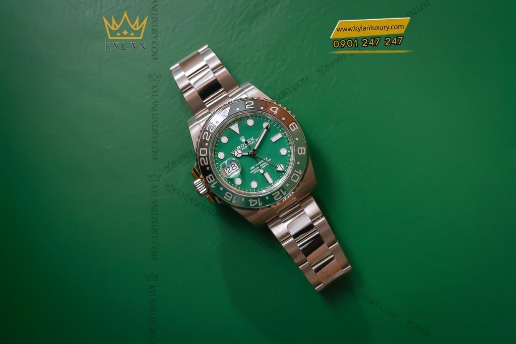 Kỳ Lân Luxury dong ho rolex gmt master ii 126729vtnr 0001 3 Đồng hồ Rolex GMT-Master II mặt số gốm xanh lá 126729vtnr-0001