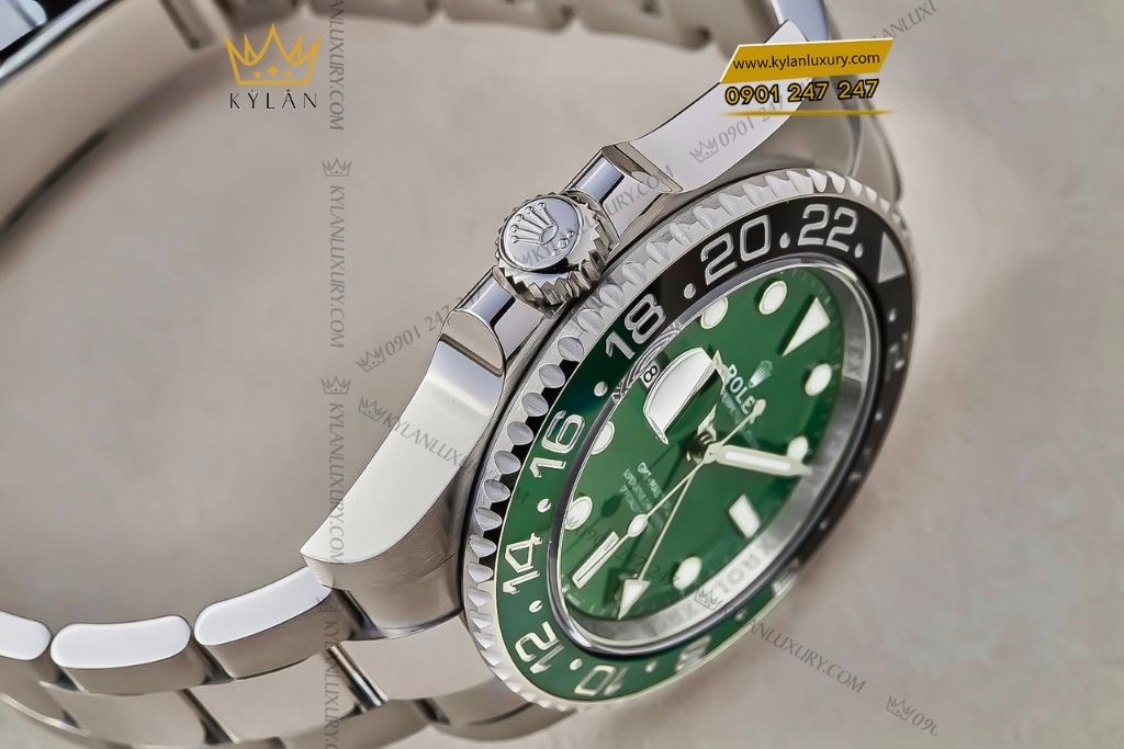 Kỳ Lân Luxury dong ho rolex gmt master ii 126729vtnr 0001 Đồng hồ Rolex GMT-Master II mặt số gốm xanh lá 126729vtnr-0001