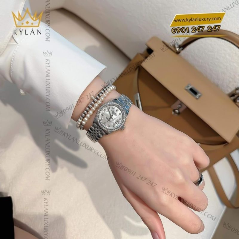 Đồng hồ Rolex Lady-Datejust mặt xà cừ nạm kim cương 279384RBR-0011