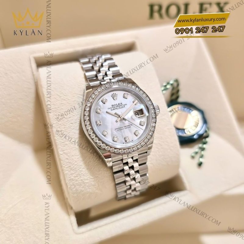 Đồng hồ Rolex Lady-Datejust mặt xà cừ nạm kim cương 279384RBR-0011