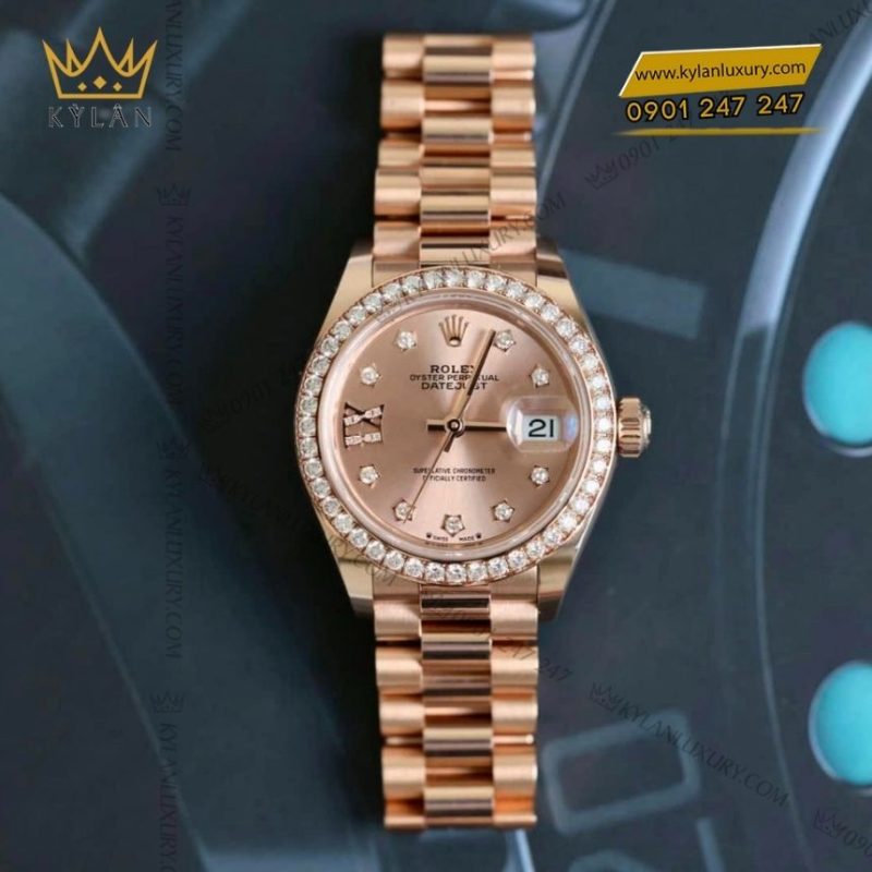 Đồng hồ Rolex Lady-Datejust 28 mặt số hồng 279135RBR-0029