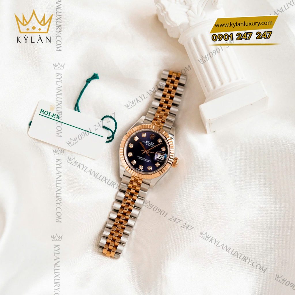 Kỳ Lân Luxury dong ho rolex lady datejust 28 279171 0015 6 Đồng hồ Rolex Lady-Datejust 28 mặt số tím 279171-0015