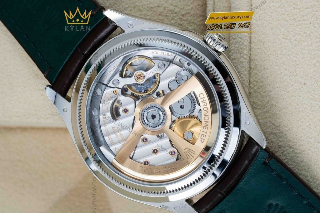 Kỳ Lân Luxury dong ho rolex perpetual 1908 52506 4 Đồng hồ Rolex Perpetual 1908 mặt số xanh băng giá 52506-0002