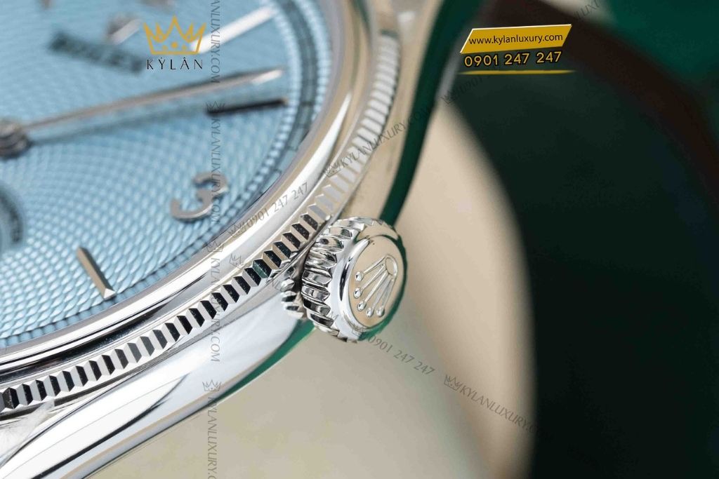 Kỳ Lân Luxury dong ho rolex perpetual 1908 52506 Đồng hồ Rolex Perpetual 1908 mặt số xanh băng giá 52506-0002