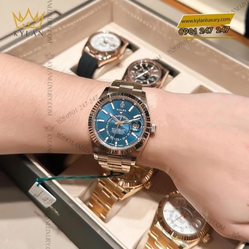 Đồng hồ Rolex Sky-Dweller vàng hồng mặt số xanh lục 336935-0005