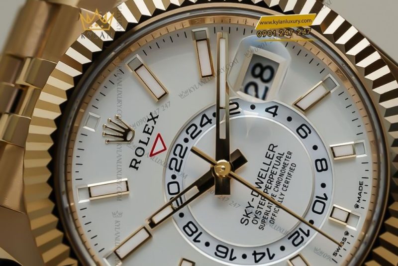 Đồng hồ Rolex Sky-Dweller mặt trắng vàng kim 18ct m336938-0006