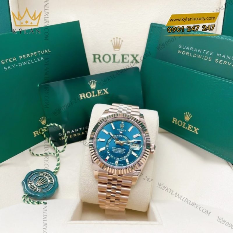 Đồng hồ Rolex Sky-Dweller vàng hồng mặt số xanh lục 336935-0005