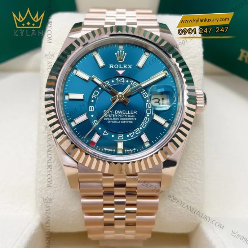 Đồng hồ Rolex Sky-Dweller vàng hồng mặt số xanh lục 336935-0005