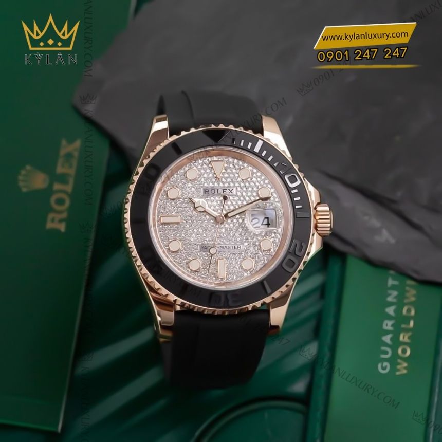 Kỳ Lân Luxury dong ho yacht master 40 126655 0005 3 Đồng hồ Rolex Yacht-Master 40mm mặt số nạm kim cương 126655-0005