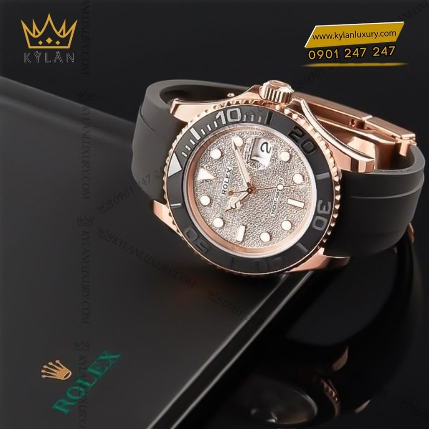 Kỳ Lân Luxury dong ho yacht master 40 126655 0005 4 Đồng hồ Rolex Yacht-Master 40mm mặt số nạm kim cương 126655-0005