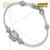 Lắc Radiant Solitaire vàng nguyên khối Au750 đính kim cương
