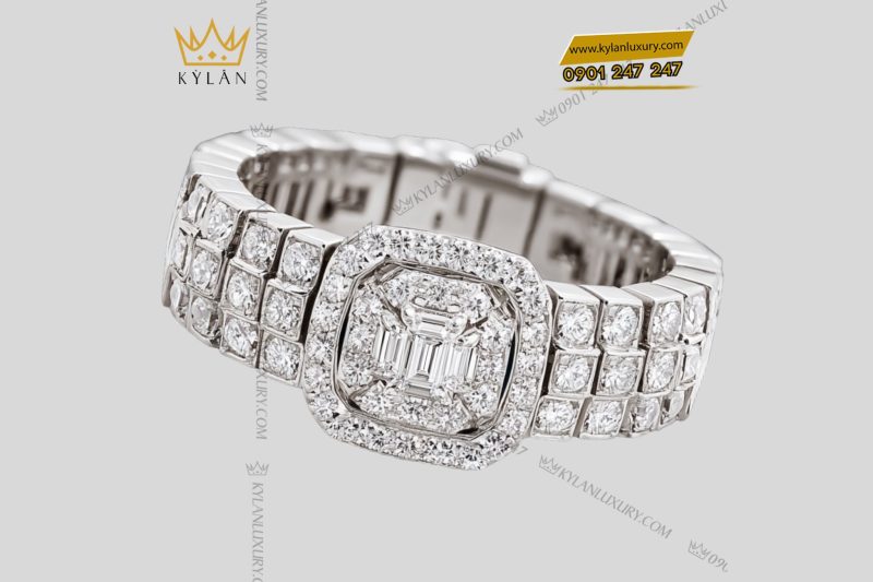 Nhẫn Shynara vàng trắng nguyên khối Au750 đính kim cương