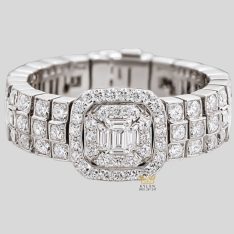 Nhẫn Shynara vàng trắng nguyên khối Au750 đính kim cương