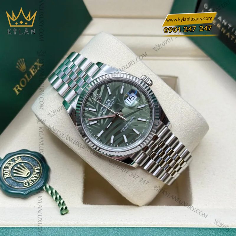 Đồng hồ Rolex Datejust 36mm 126234-0047 mặt số xanh lá cọ
