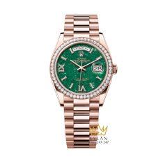 Đồng hồ Rolex Day Date mặt đá xanh vành kim 128345RBR-0068