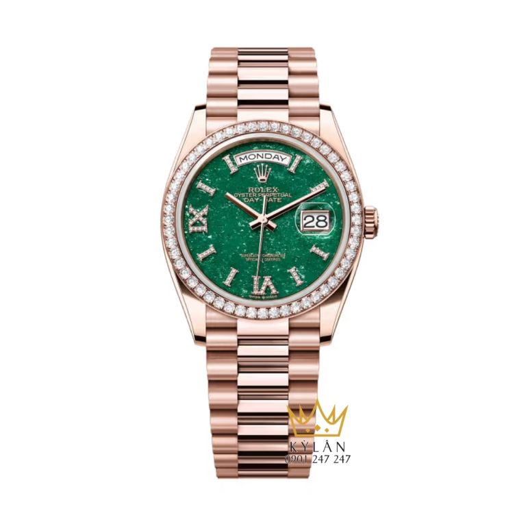 Đồng hồ Rolex Day Date mặt đá xanh vành kim 128345RBR-0068