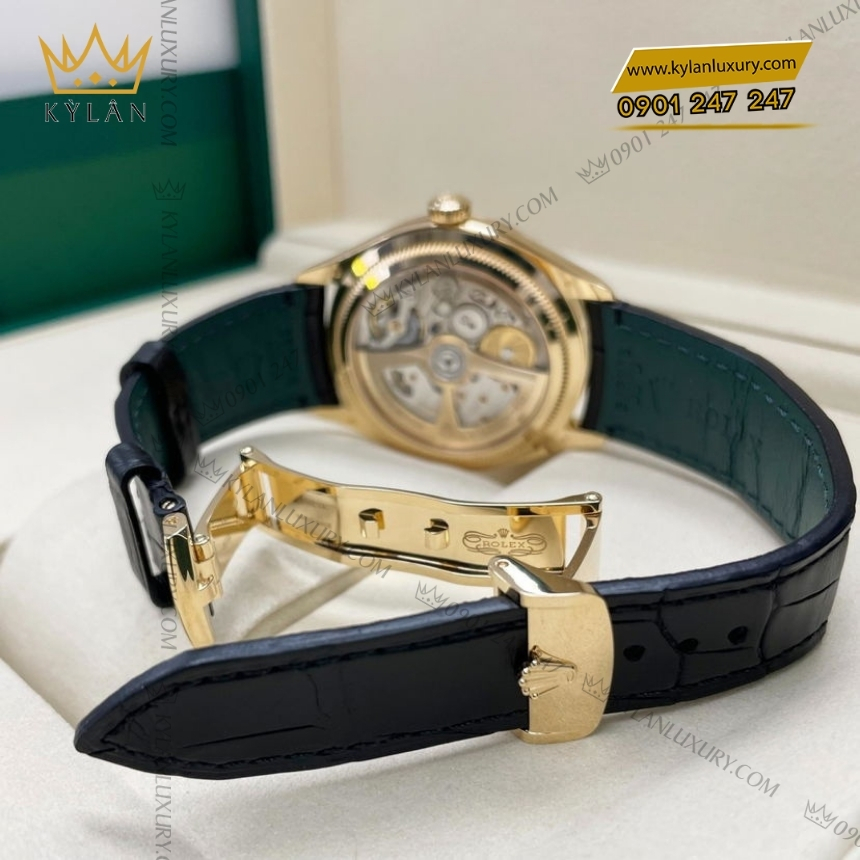 Kỳ Lân Luxury rolex perpetual 1908 m52508 mat so den tuyen 5 Đồng hồ Rolex Perpetual 1908 vàng vàng mặt số đen 52508-0002