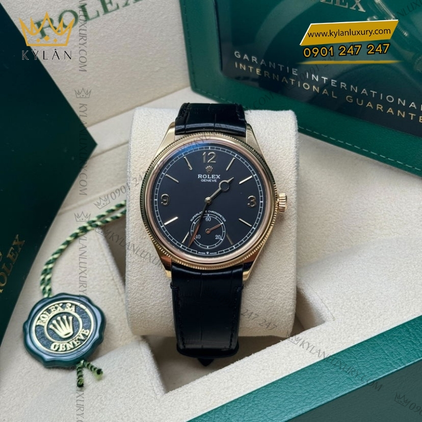 Kỳ Lân Luxury rolex perpetual 1908 m52508 mat so den tuyen 7 Đồng hồ Rolex Perpetual 1908 vàng vàng mặt số đen 52508-0002