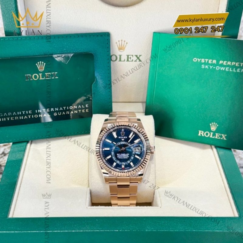 Đồng hồ Rolex Sky Dweller xanh lục lam dây oyster 336935-0001