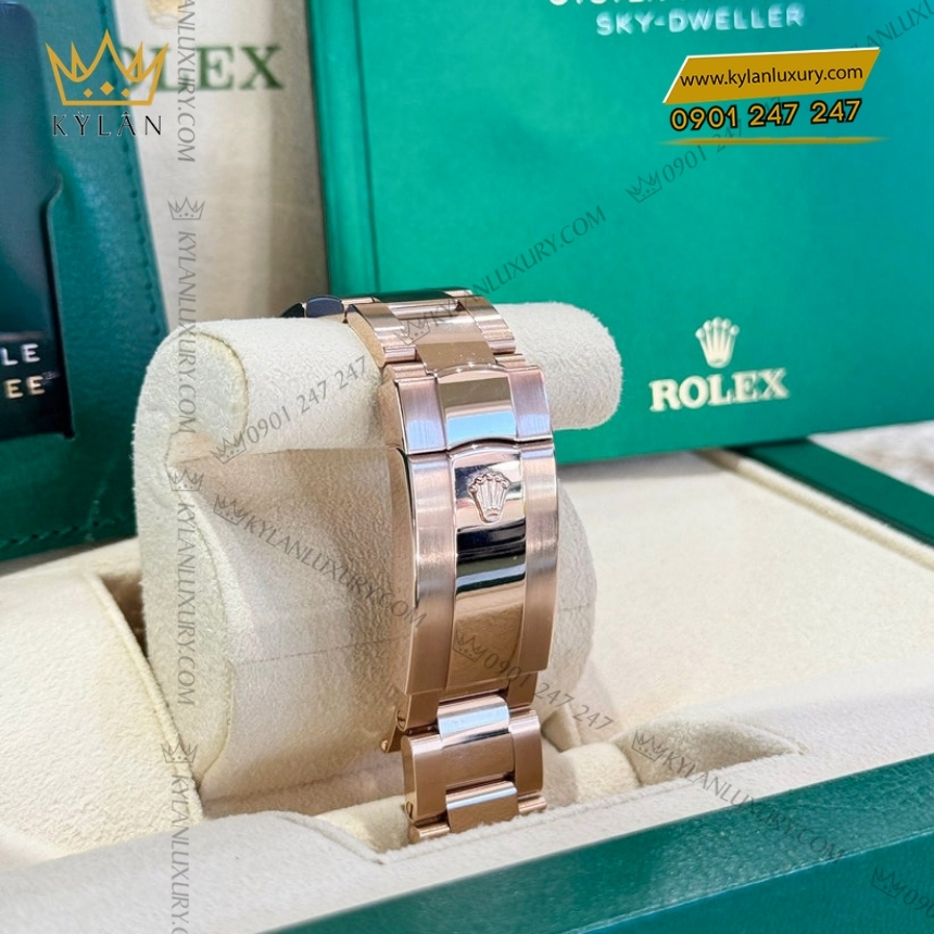 Kỳ Lân Luxury rolex sky dweller oyster m336935 42 mm 2 Đồng hồ Rolex Sky Dweller xanh lục lam dây oyster 336935-0001