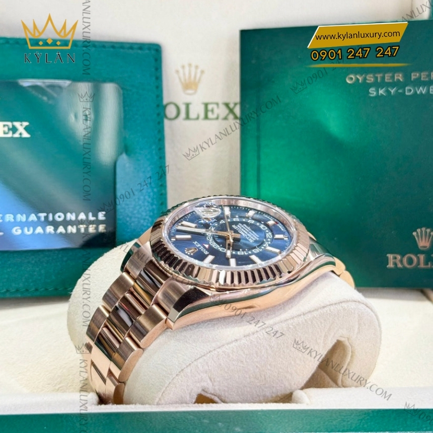 Kỳ Lân Luxury rolex sky dweller oyster m336935 42 mm 4 Đồng hồ Rolex Sky Dweller xanh lục lam dây oyster 336935-0001