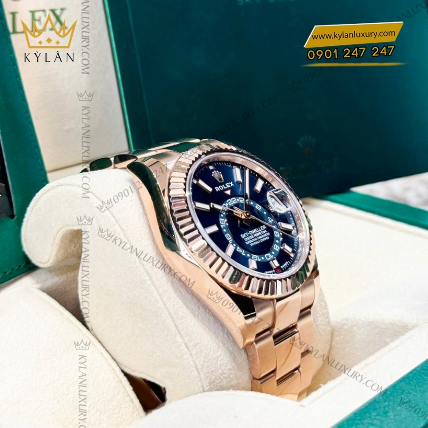 Kỳ Lân Luxury rolex sky dweller oyster m336935 42 mm 7 Đồng hồ Rolex Sky Dweller xanh lục lam dây oyster 336935-0001