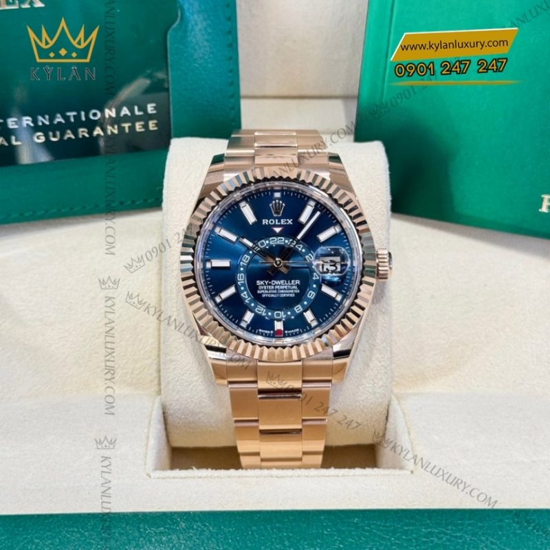 Đồng hồ Rolex Sky Dweller xanh lục lam dây oyster 336935-0001