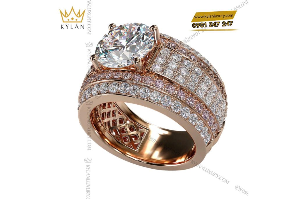 Kỳ Lân Luxury z6883080220934 19b66f06e0094cfb70e1ab5ee63c41fd Nhẫn Calistra vàng hồng nguyên khối Au750 đính kim cương