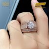 Nhẫn Calistra vàng hồng nguyên khối Au750 đính kim cương