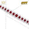 Lắc tay Imperial Flame vàng trắng nguyên khối Au750 đính đá quý đỏ