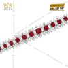 Lắc tay Imperial Flame vàng trắng nguyên khối Au750 đính đá quý đỏ