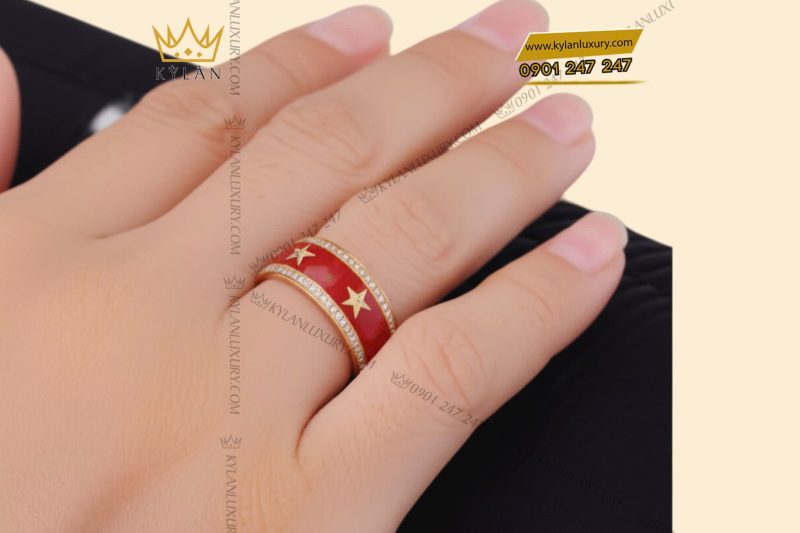 Nhẫn ngôi sao vàng nguyên khối Au750 đính kim cương