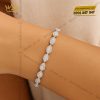 Lắc tay Pear Shape vàng trắng Au750 nguyên khối đính kim cương