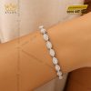 Lắc tay Pear Shape vàng trắng Au750 nguyên khối đính kim cương