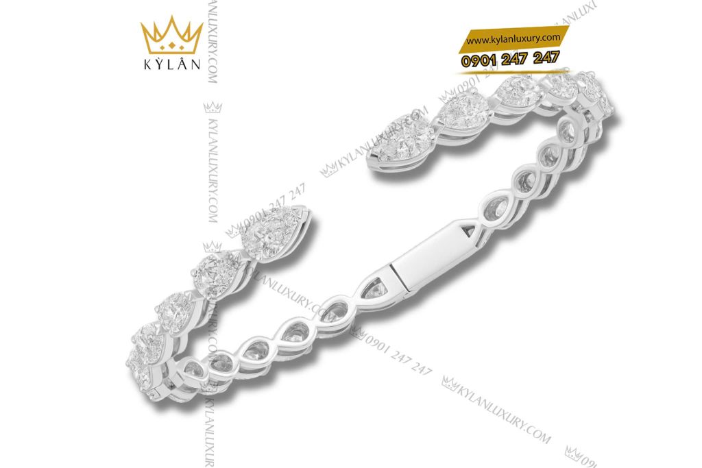 Kỳ Lân Luxury z6919167005151 6924af405e8b68dce5478b25f9c869f1 Lắc tay Pear Shape vàng trắng Au750 nguyên khối đính kim cương
