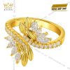 Nhẫn Flower Ring vàng nguyên khối Au750 đính kim cương