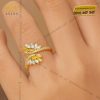 Nhẫn Flower Ring vàng nguyên khối Au750 đính kim cương