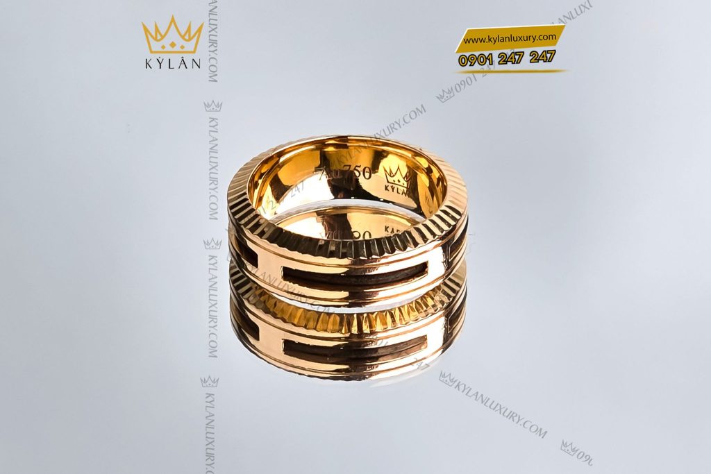 Kỳ Lân Luxury 1 22 Nhẫn nam Lông Voi vàng hồng nguyên khối Au750
