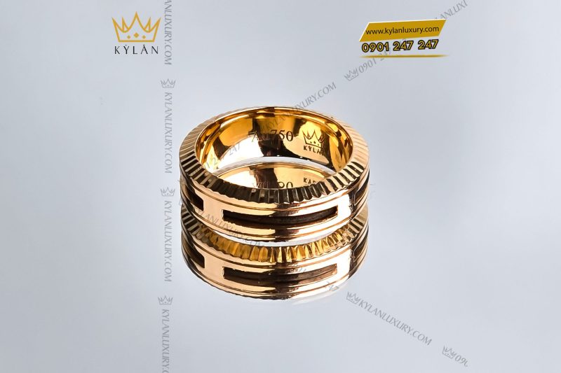 Nhẫn nam Lông Voi vàng hồng nguyên khối Au750