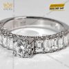 Nhẫn nữ vàng trắng nguyên khối Au750 đính viên chủ kim cương 4ly5