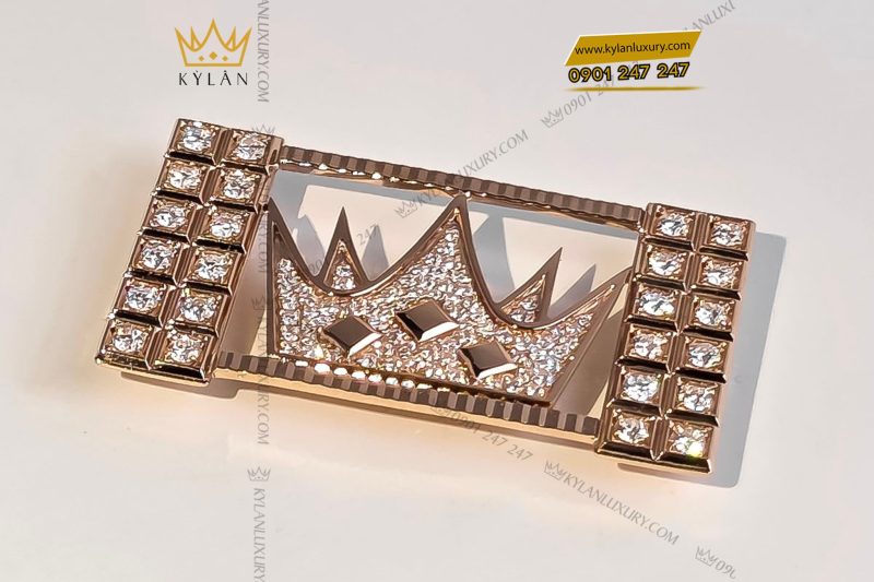 Mặt logo vương miện KyLan vàng nguyên khối Au750 đính kim cương