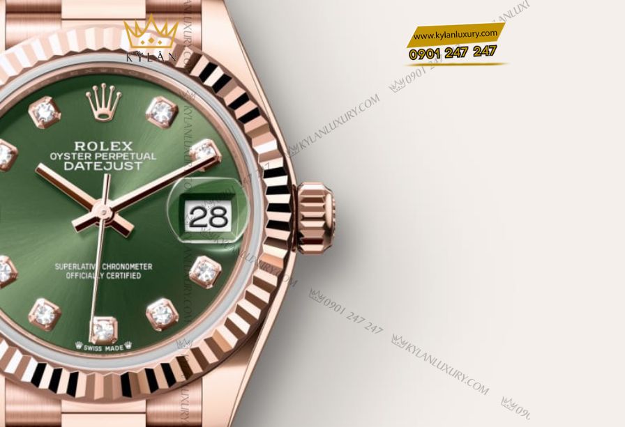Kỳ Lân Luxury 1 46 Rolex Lady-Datejust m279175 mặt số xanh ô-liu