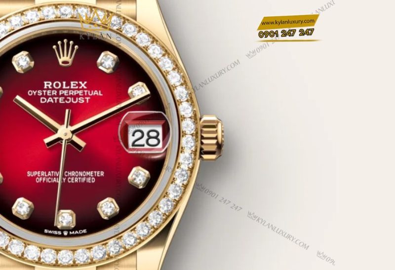 Rolex Datejust m2782B88RR 31mm mặt số đỏ ombré